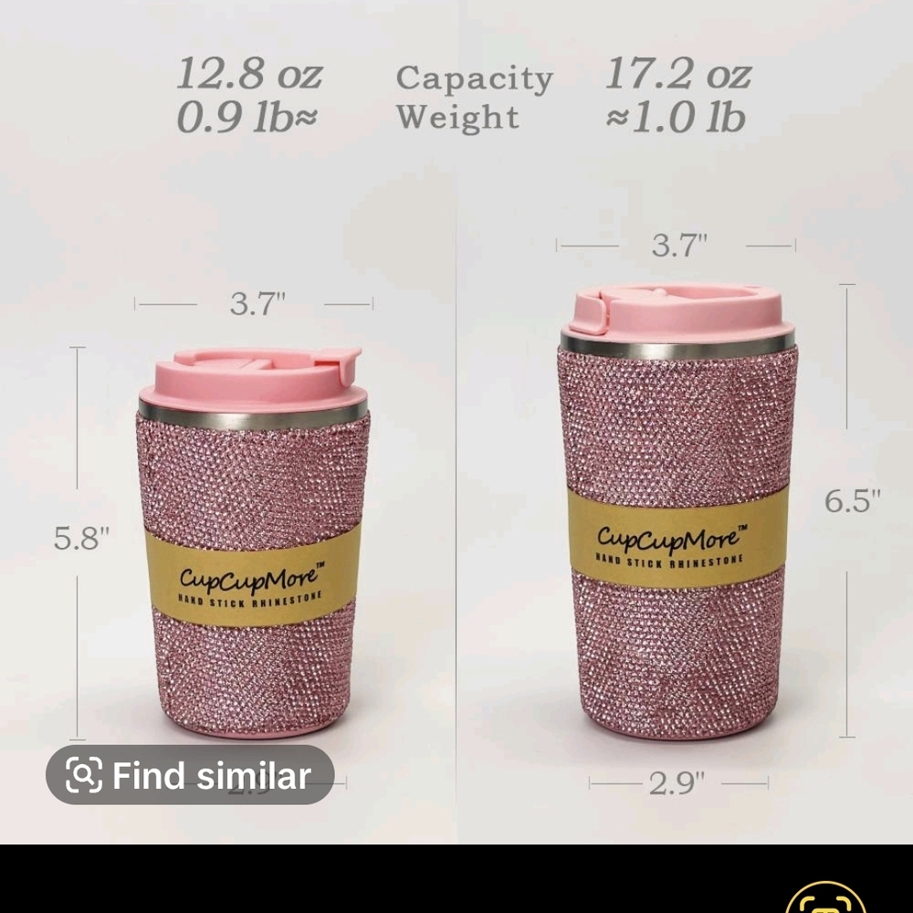Pink Rhinestone Travel Mug - Picture 2 of 5